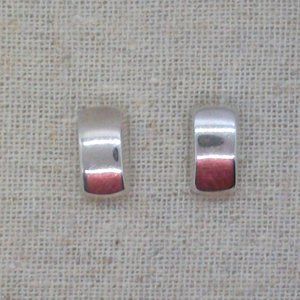 Chunky Abstract Silver Metal Pierced Earrings